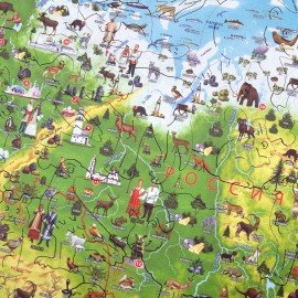 Интерактивная деревянная карта-пазл GLOBEN "Карта нашей Родины", 41х29см, 100 элементов, PAG5206