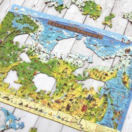 Интерактивная деревянная карта-пазл GLOBEN "Карта нашей Родины", 41х29см, 100 элементов, PAG5206