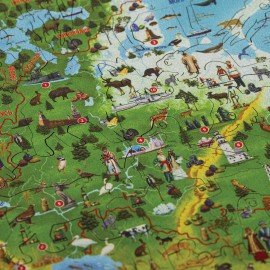 Интерактивная деревянная карта-пазл Globen "Карта Нашей Родины", 29х20см, 100 элементов, PAG5202