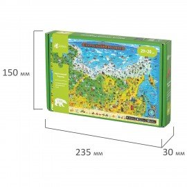 Интерактивная деревянная карта-пазл Globen "Карта Нашей Родины", 29х20см, 100 элементов, PAG5202