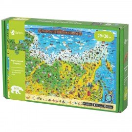 Интерактивная деревянная карта-пазл Globen "Карта Нашей Родины", 29х20см, 100 элементов, PAG5202