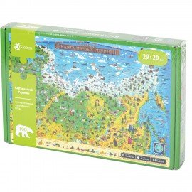 Интерактивная деревянная карта-пазл Globen "Карта Нашей Родины", 29х20см, 100 элементов, PAG5202