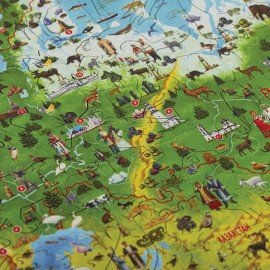 Интерактивная деревянная карта-пазл Globen "Карта Нашей Родины", 29х20см, 100 элементов, PAG5202