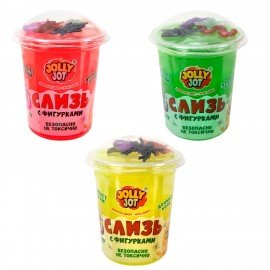 Слайм Слизь с фигурками, насекомые, 200 гр, НАБОР 3 шт, JOLLY JOT, 666665