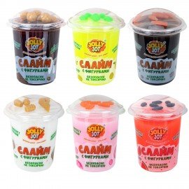 Слайм Лизун с фигурками, вкусняшки, 200 гр, АССОРТИ 6 видов, JOLLY JOT (ДЖОЛЛИ ДЖОТ),, 666668