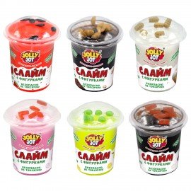 Слайм Лизун с фигурками, вкусняшки, 200 гр, АССОРТИ 6 видов, JOLLY JOT (ДЖОЛЛИ ДЖОТ),, 666668