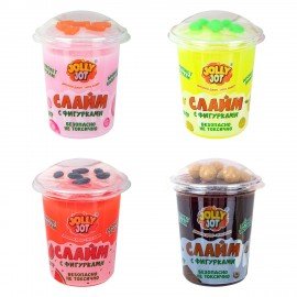 Слайм с фигурками, вкусняшки, 200 гр, НАБОР 4 шт, JOLLY JOT, 666669