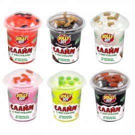Слайм с фигурками, вкусняшки, 200 гр, НАБОР 6 шт, JOLLY JOT, 666670