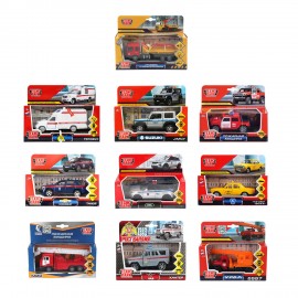 Машина металлическая коллекционная АССОРТИ 3, длина 10-15 см, инерционная, 10 видов, ТЕХНОПАРК