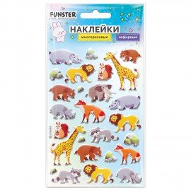 Наклейки объемные зефирные 15х10 см, ассорти 12 видов, FUNSTER (ФАНСТЕР), 666675