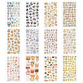 Наклейки объемные зефирные и гелевые 17,5х9,5 см, ассорти 12 видов, FUNSTER (ФАНСТЕР), 666677