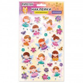 Наклейки объемные MAXI 21х14 см, ассорти 12 видов, FUNSTER (ФАНСТЕР), 666678