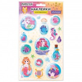 Наклейки объемные MAXI 21х14 см, ассорти 12 видов, FUNSTER (ФАНСТЕР), 666678
