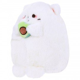 Игрушка мягкая "Котик с авокадо", 20 см, цвет белый, WOOZOO (ВУЗУ), 666781