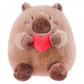 Игрушка мягкая "Капибара с сердечком", 20 см, цвет коричневый, WOOZOO (ВУЗУ), 666784