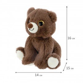 Игрушка мягкая Мишка, 16 см, цвет коричневый, WOOZOO (ВУЗУ), 666796