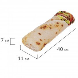 Игрушка мягкая "ШАУРМА", ткань Вельбоа, 40х11 см, WOOZOO (ВУЗУ), 666979