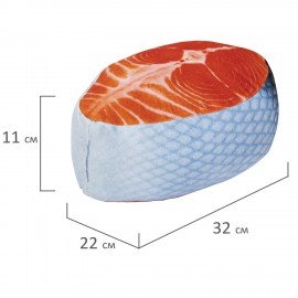 Игрушка мягкая "СТЕЙК ЛОСОСЯ", ткань Вельбоа, 32х22 см, WOOZOO (ВУЗУ), 666981