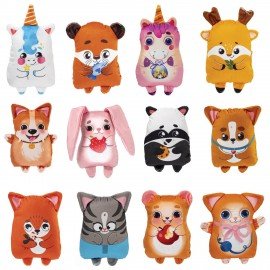 Игрушка мягкая "ЛАСКОВЫЕ ЗВЕРЯТА", ткань Вельбоа, 20 см, ассорти, 12 видов, WOOZOO (ВУЗУ), 666983