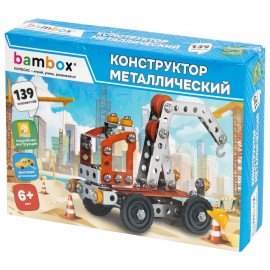 Конструктор металлический "Кран", цветной, с подвижными деталями, 139 элементов, BAMBOX, 667032