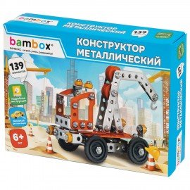 Конструктор металлический "Кран", цветной, с подвижными деталями, 139 элементов, BAMBOX, 667032