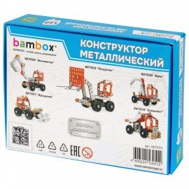 Конструктор металлический "Погрузчик", цветной, с подвижными деталями, 130 элементов, BAMBOX, 667033