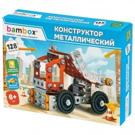 Конструктор металлический "Самосвал", цветной, с подвижными деталями, 128 элементов, BAMBOX, 667034