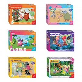 Пазл картонный 30 элементов, "МАКСИ-ПАЗЛЫ", АССОРТИ, поле 27 х18 см