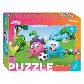 Пазл картонный 30 элементов, "МАКСИ-ПАЗЛЫ", АССОРТИ, поле 27 х18 см