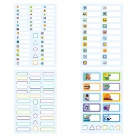 Наклейки бумажные "Подпишу всё" для мальчиков, НАБОР 4 листа А5, 113 наклеек, HATBER,