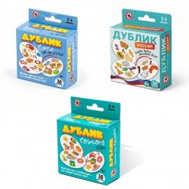 Игра настольная ДУБЛИК, 30 карточек, АССОРТИ, Русский стиль