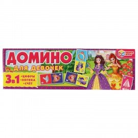 Игра настольная ДОМИНО, 175х55х18 мм, АССОРТИ, УМНЫЕ ИГРЫ