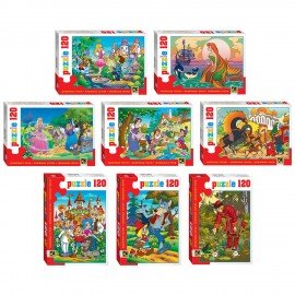 Пазл картонный 120 элементов, Любимые герои, АССОРТИ, поле 23х16,5 см, STEP PUZZLE