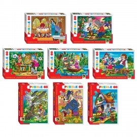 Пазл картонный 80 элементов, Любимые герои, АССОРТИ, поле 23х16,5 см, STEP PUZZLE