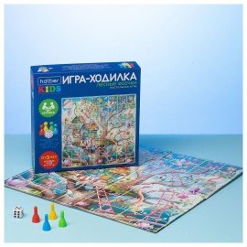 Игра-ходилка настольная детская, АССОРТИ, 5 сюжетов, HATBER