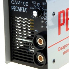 Сварочный аппарат инверторный, сварочный ток до 190 А, диаметр электрода до 5 мм, РЕСАНТА САИ 190, 65/2