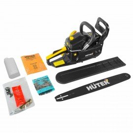 Бензопила HUTER BS-52, 2800 Вт, 3800 об/мин, длина шины 50 см, объем двигателя 52 см3, 3,8 л.с., 70/6/3