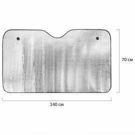 Шторка солнцезащитная 140х70 см для лобового стекла автомобиля, на присосках, DASWERK, 671252