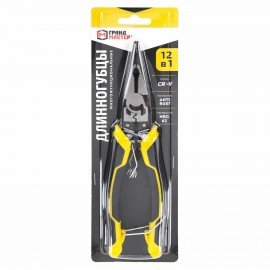 Длинногубцы многофункциональные 12 в 1, 220мм, CR-V - хромванадиевая сталь, ГРАНДМАСТЕР, LNP-220, 671254