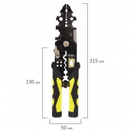 Плоскогубцы многофункциональные 26 в 1, 215мм, марганцевая сталь 65Mn, ГРАНДМАСТЕР, PL-215, 671259