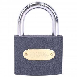 Замок навесной чугунный "Стандарт", ширина 63 мм, английский, 3 ключа, ГРАНДМАСТЕР, 671293