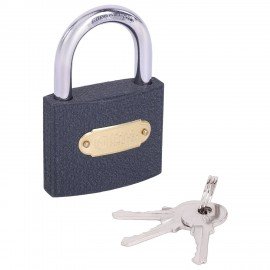 Замок навесной чугунный "Стандарт", ширина 63 мм, английский, 3 ключа, ГРАНДМАСТЕР, 671293