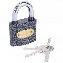 Замок навесной чугунный "Влагонепроницаемый", ширина 50 мм, полимерное покрытие, английский, 3 ключа, RABBITEX, 671297