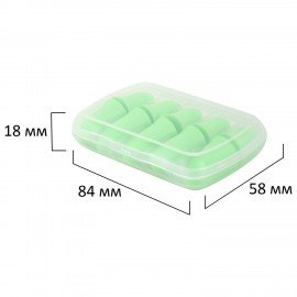 Беруши одноразовые пенополиуретановые без шнурка, КОМПЛЕКТ 5 пар в контейнере, SNR 43 дБ, RABBITEX, 671319