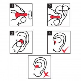 Беруши одноразовые пенополиуретановые без шнурка, КОМПЛЕКТ 500 пар в пакете, SNR 43 дБ, RABBITEX, 671321