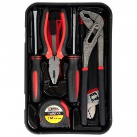 Набор инструментов столярно-слесарный, 9 предметов, пластиковый бокс, ГРАНДМАСТЕР, 671325