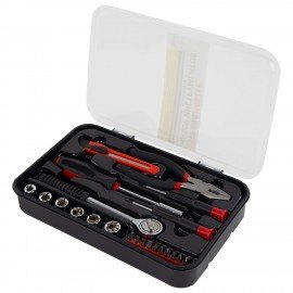 Набор инструментов универсальный, 22 предмета, пластиковый бокс, ГРАНДМАСТЕР, 671326