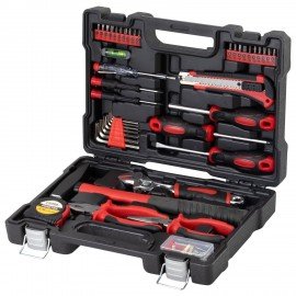 Набор инструментов столярно-слесарный, 84 предмета, пластиковый кейс, ГРАНДМАСТЕР, 671331