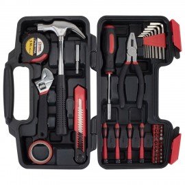 Набор инструментов столярно-слесарный, 40 предметов, пластиковый кейс, ГРАНДМАСТЕР, 671332