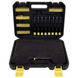 Набор отверток и бит, 65 предметов, двухкомпонентные рукоятки, пластиковый кейс, ГРАНДМАСТЕР, 671334